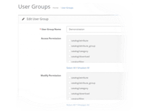 OpenCart User Groups