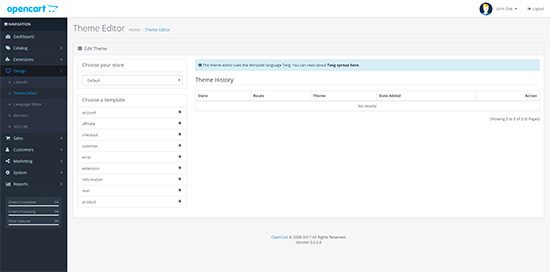 opencart 3 theme editer